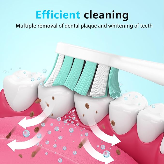 Replacement Toothbrush Heads for Philips Sonicare Electric Toothbrush Snap-on Handle: Medium Softness Bristles, 4 Brush Heads Refill, White