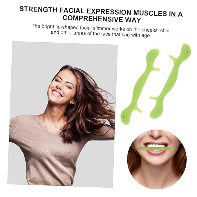FRCOLOR 2pcs Smile Trainer Silicone Facial Exerciser for Mouth and Lips Shaper and Muscle Trainer for Cheeks Chin and Facial Wrinkles Easy Use Oral Stutter Tool