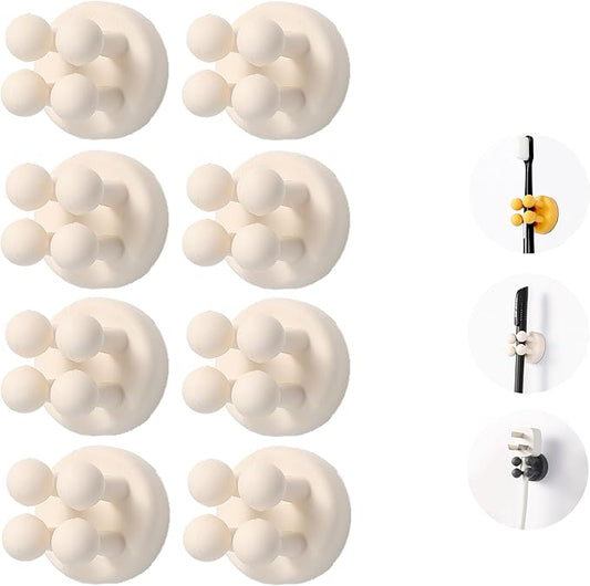 8pcs Silicone Toothbrush Holder, Waterproof Multi-Functional self-Adhesive Hook, for Hanging Keys and Towels, Suitable for Kitchen, Bathroom and Office