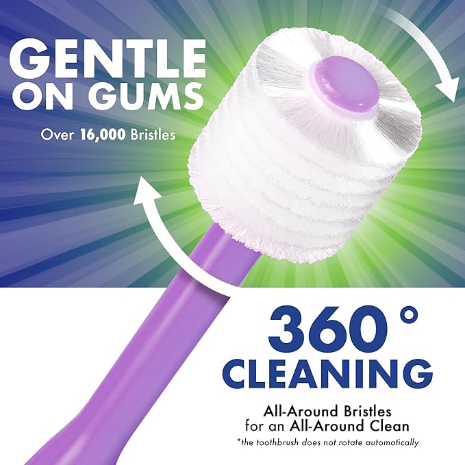 Brilliant Oral Care Child Toothbrush with Soft Bristles and Round Head, for a Kid Approved, Easy to Use All-Around Clean Mouth, Ages 2-5 Years, Lilac, 1 Pack