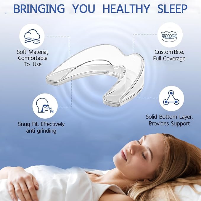 MouthGuard for Grinding Teeth at Night, 3 Sizes, Teeth Grinding Mouth Guard for Sleep, Mouth Guard for Clenching at Night, Perfect fit Anti-Grinding Night Guard for Adults