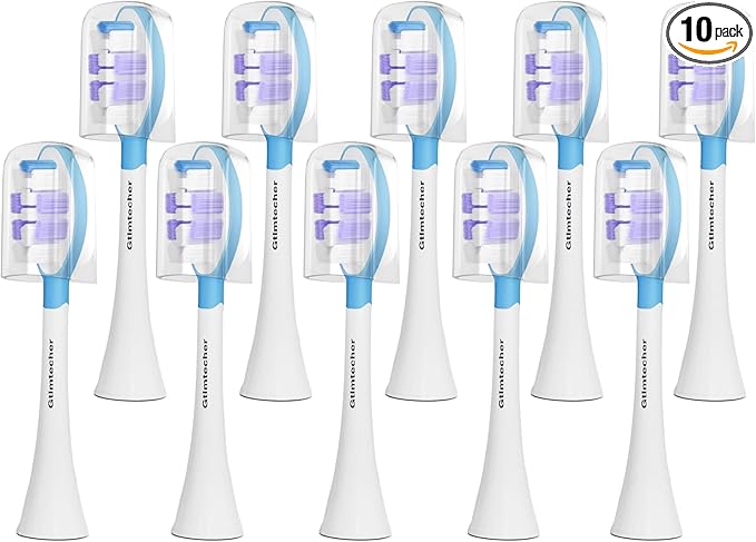 Electric Toothbrush Heads for Philips Sonicare Replacement Heads, 10 Pack Adults Kids 7+ Sonicare Toothbrush Replacement Brush Heads Philips Sonicare Sensitive Replacement Heads C2 C3 G2 G3 A3, White