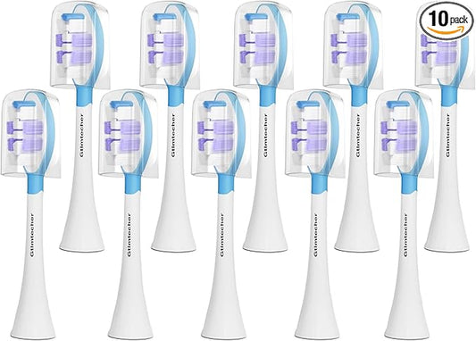 Electric Toothbrush Heads for Philips Sonicare Replacement Heads, 10 Pack Adults Kids 7+ Sonicare Toothbrush Replacement Brush Heads Philips Sonicare Sensitive Replacement Heads C2 C3 G2 G3 A3, White