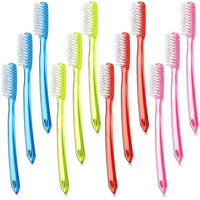 Zopeal Extra Hard and Firm Toothbrush for Adults Bulk Huge Large Long Head Bristle Full Head Manual Toothbrush for Whitening Cleaning(12 Pieces)