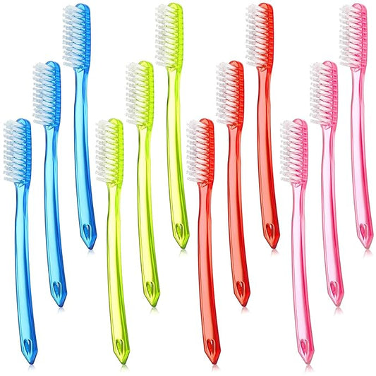 Zopeal Extra Hard and Firm Toothbrush for Adults Bulk Huge Large Long Head Bristle Full Head Manual Toothbrush for Whitening Cleaning(12 Pieces)