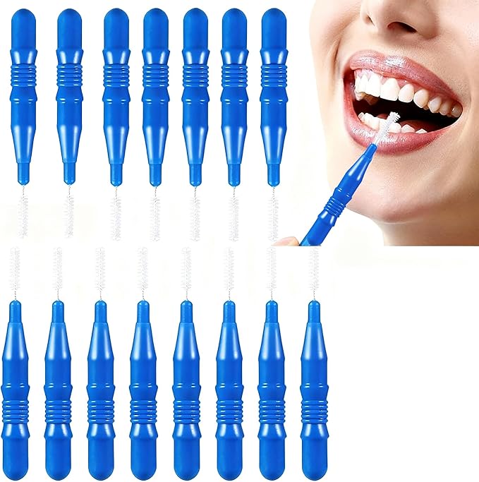 HOMSFOU 50 Pcs Care Tool Interdental Tooth Floss: Plastic Tooth Floss Toothpick 2. 5mm, Dental Head for Daily Oral Hygiene, Teeth Cleaning Tool & Oral Care Accessories for Home & Travel, Blue