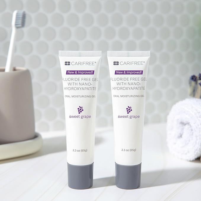 CariFree Fluoride Free Gel, Sweet Grape Flavor, Nano Hydroxyapatite Toothpaste, Neutralizes pH, Freshens Breath & Moistens Mouth, Dentist Recommended for Oral Care (2.3 Ounce (Pack of 2), Sweet Grape)