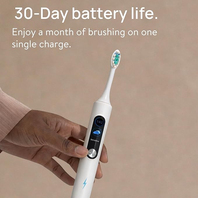 Blast Smile Care Electric Toothbrush with Tynex Bristles - Rechargeable Toothbrush with 30-Second Reminder & 2-Minute Smart Timer - IPX7 Waterproof Sonic Tooth Brush Includes 2 Tooth Brush Heads