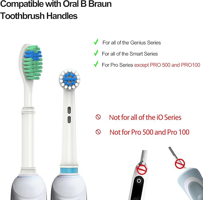 Both Rotating and Oscillating Replacement Toothbrush Heads for Oral B Electric Toothbrush Precision Clean Brush Heads Refill Compatible with Oral B Braun Pro Smart Genius Toothbrushes