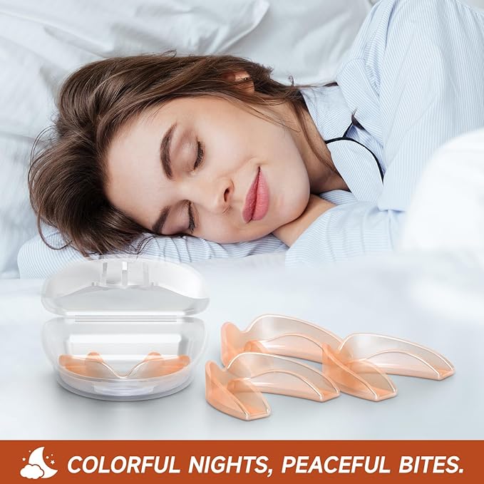 4 Pack Orange Kids Mouth Guard for Teeth Grinding,Comfortable Night Guard,Moldable Child Bite Guard for Clenching Teeth, Mouthguard for Kids