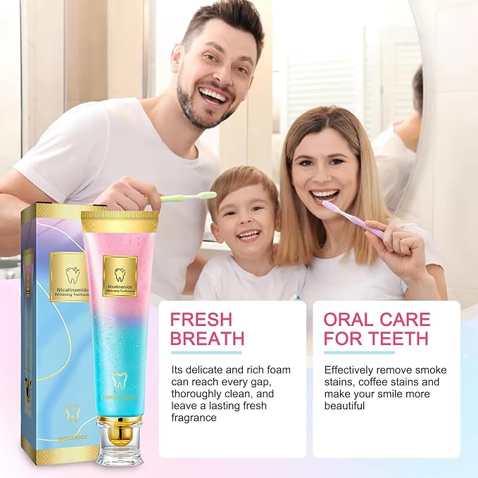 Niacinamide Whitening Toothpaste, Nicotinamide White Toothpaste, Clean The Mouth, Fresh Breath, Remove Tooth Stains, Teeth Whitening Toothpastes