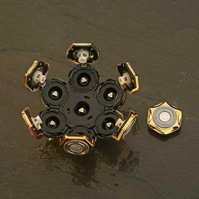 WAHFOX Universal 7 Gold Blades Shaver Replacement Heads for Mainstream Brands, Electric Shaver Head