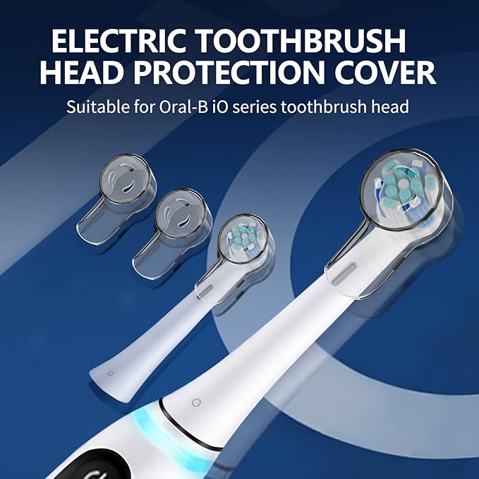 Toothbrush Head Covers for iO Toothbrush Heads,Toothbrush Caps Suitable for Electric Toothbrush Head, iO Brush Head Covers for Travel&Home (4 Pcs, Transparent)