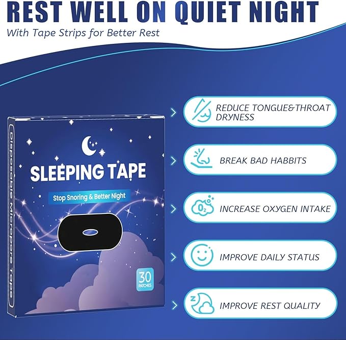 Mouth Tape for Sleeping Women 30PCS Strap Tapes, Gentle On Skin,M