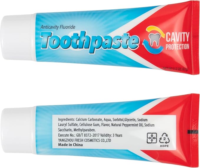 100 Pack 3 oz Toothpaste Travel Size Peppermint - Hospitality, Hotel, Donation, Charity, Homeless Hygiene Supplies (100 Tubes 3 Ounces Each)