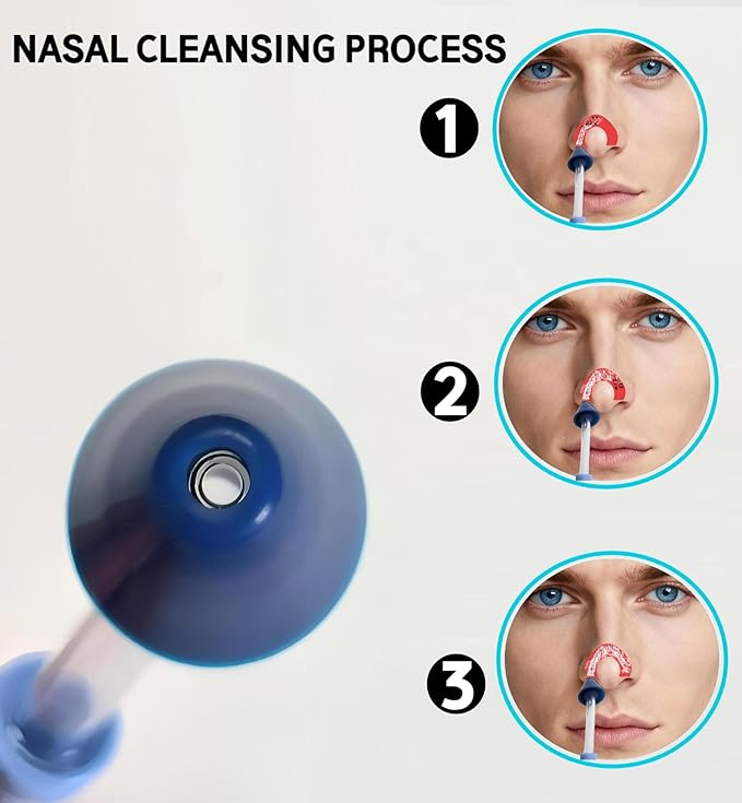2-Pack Nose Washing Replacement Tips Compatible with Waterpik Water Flossers, Nasal irrigator Tips for Oral Irrigator & Dental Flossers, Water Flossers Accessories (Deep Blue)