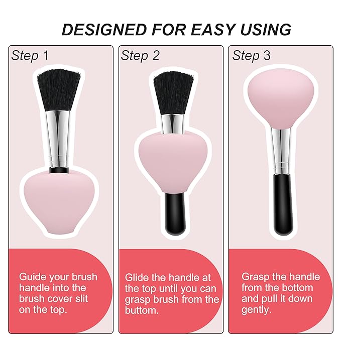 Makeup Brush Covers, Silicone Organizer Case for Makeup Storage and Protect Makeup Bag, 4 Pack Reusable Brush Holders for Travel, Dustproof Brush Protector for Makeup Lovers and Wife