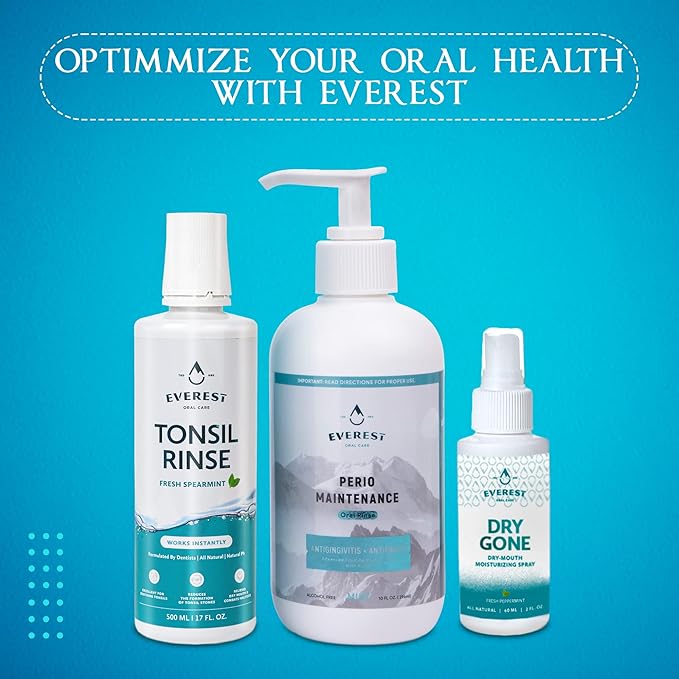 Everest Mouth Wash & Tonsil Stone Remover – Natural Mouthwash or Oral Rinse Liquid to Help Soothe Tonsils, Fight Bad Breath, & Relieve Dry Mouth – Paraben & Alcohol Free Mouthwash