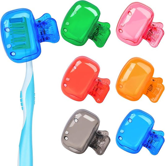 6 Pack Toothbrush Covers Portable Toothbrush Protector Coverings Clips Tooth Brush Storage Head Cover Cap Tooth Brush Covers for Kids Bathroom Home Travel Tooth Brush Case