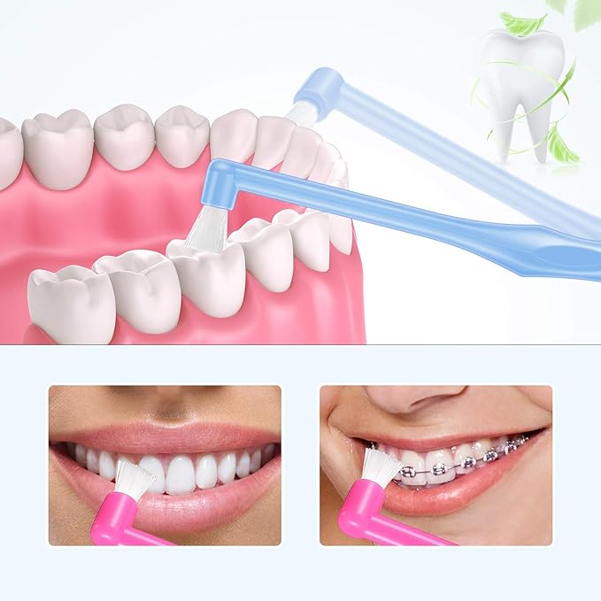 Boao 6 Pieces Tuft Toothbrush Tufted End-tuft Soft Trim Single Compact Interdental for Detail Cleaning Tapered Brush(Cyclinder Brush)