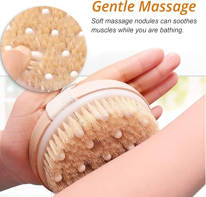 Premium Face Scrubber Set, Facial Cleansing Brush for Exfoliator, Natural Bristle Face Scrubber for Lymphatic Drainage, Unclog Pores, Sensitive Skin, Reduce Ance