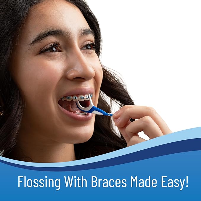OrVance Braces Flosser - Designed for Braces for an Easy & Effective Clean, Ultra Strong Floss - 40 Count (Pack of 1)