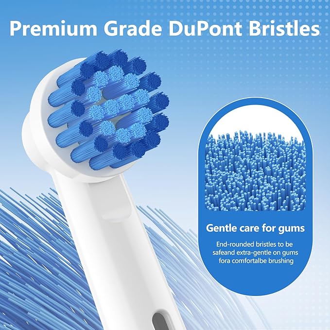 THISONG Soft Bristle Sensitive Replacement Brush Heads for Braun Electric Toothbrush - Gentle and Comfortable Brushing for Sensitive Gums - Pack of 12