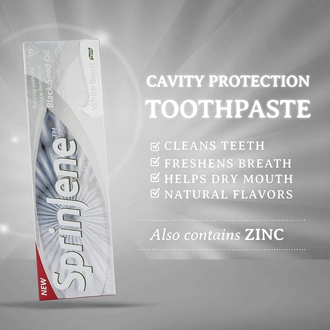 SprinJene Original White Boost | Whitening Toothpaste with Fluoride for Cavity Protection | 4 Pack