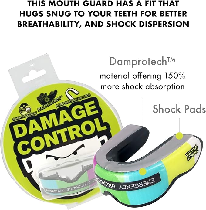 DAMAGE CONTROL Extreme Impact Mouth Guard – Sports Mouthguard for Boxing, MMA, BJJ, Hockey, Rugby, Lacrosse, & More – Mouthpiece for Teeth & Jaw Protection, for Youth & Adults