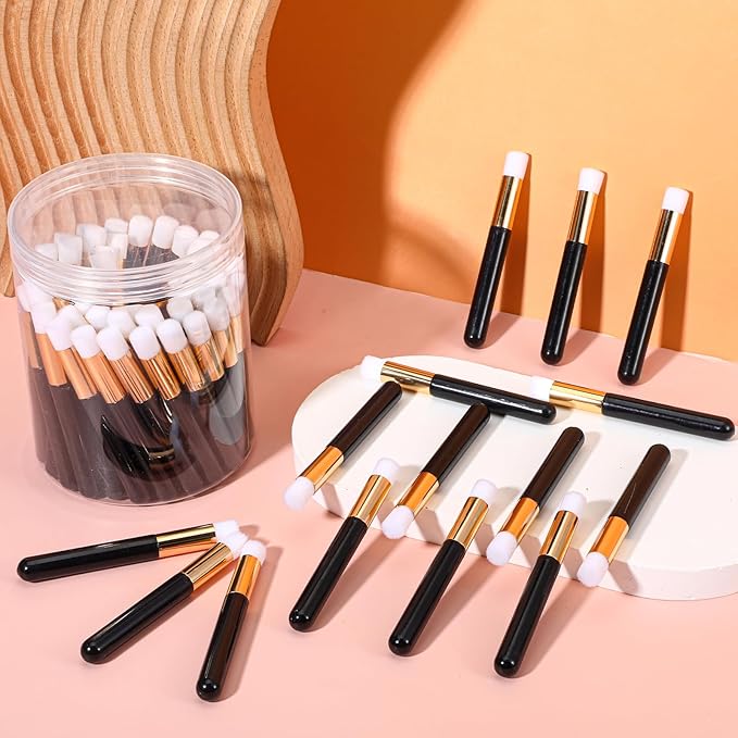 60 Pieces Lash Shampoo Brushes with Container, Eyelash Extension Cleansing Brush Nose Pore Cleaning Tool Peel off Blackhead Removing Tool Cosmetic Lash Cleanser Facial Cleansing
