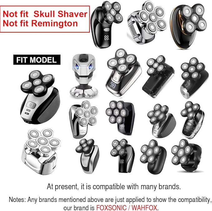 WAHFOX 8 Blades Head Shaver Replacement - Electric Razor With 8D Head Blade for Electric Shaver