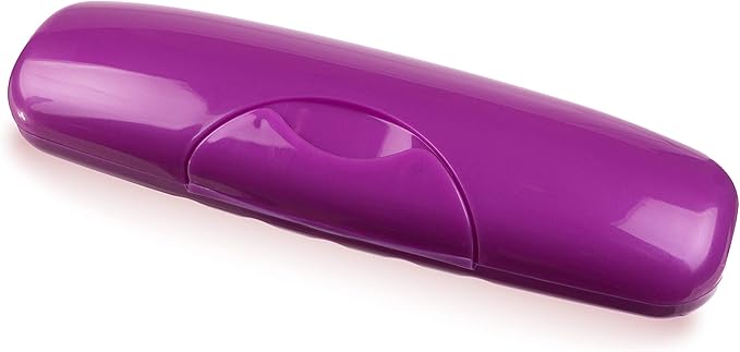 RADIUS Toothbrush Original Big Brush, BPA Free ADA Accepted - Right Hand - Purple Brush with Purple Case