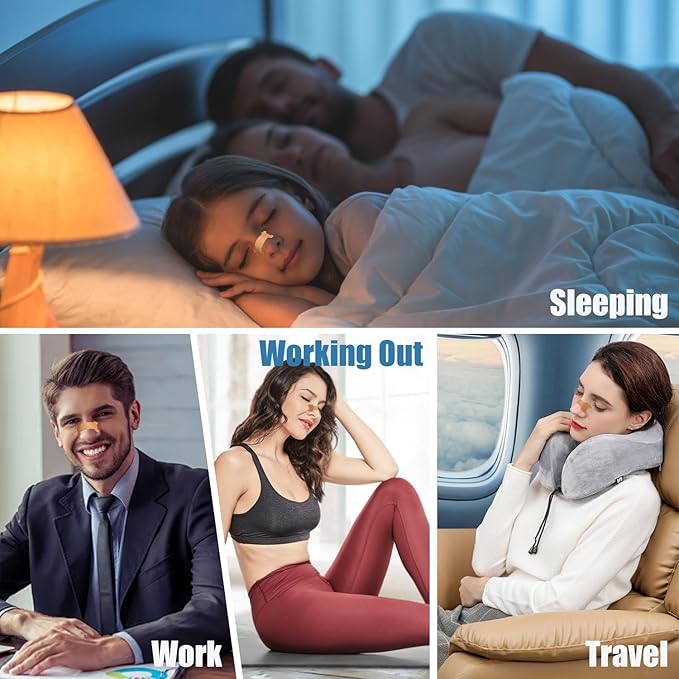 Nasal Strips - 120 Count Nasal Strips for Snoring, Extra Strength Tan Nasal Breathing Strips to Improve Sleep, Instant Nasal Congestion Relief Caused by Colds & Allergies