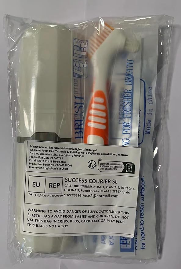 Denture Brush, 2 Pcs False Teeth Toothbrush with White Carrying Case, Multi-Tiered Bristles with Comfort Grip Handle for Effective Denture Cleaning
