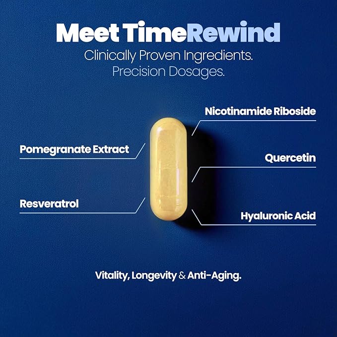 TimeRewind Anti-Aging Supplement, Nicotinamide Riboside Complex, 1-Month Supply