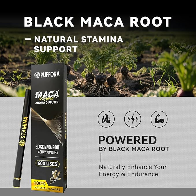 Herbal Diffuser Pen, Berry Flavor, Energy & Focus Boost, Vitamin B12 & C, Maca Root + Ashwagandha - Plant-Based, Anxiety Pen, Natural Alternative, Pocket Size, 600 Uses