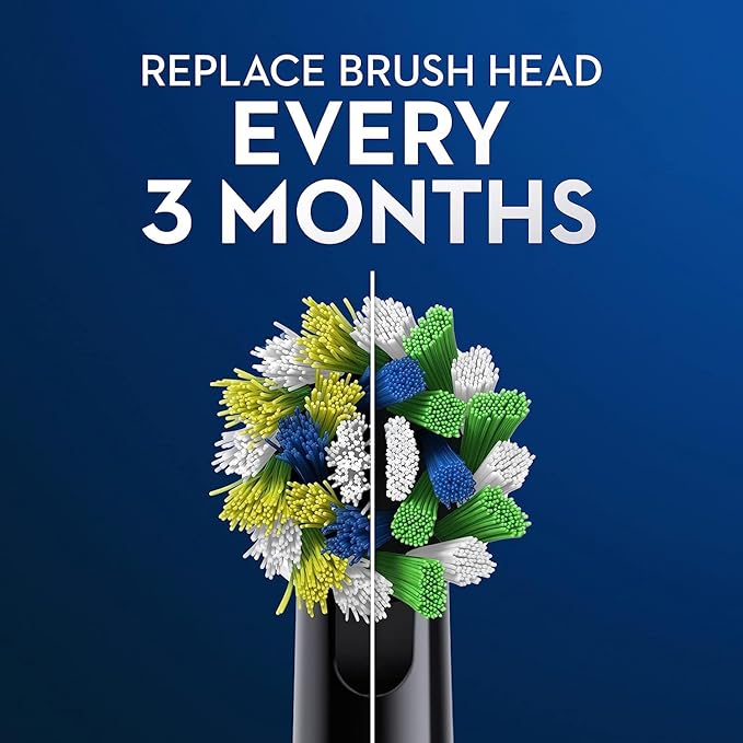 Oral-B Cross Action Replacement Brush Heads for an Oral-B Electric Toothbrush, Pack of 6, Black