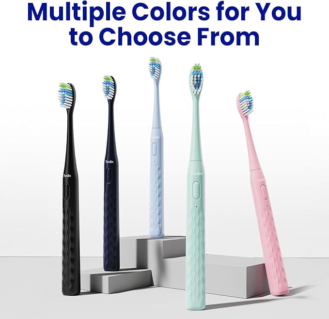 7AM2M Sonic Electric Toothbrush for Adults & Kids, with Travel Case&2 Brush Heads, 1 Charge for 90 Days, Type-C Rechargeable Sonic Toothbrush, Compact Design for Daily/Travel Use - Mint