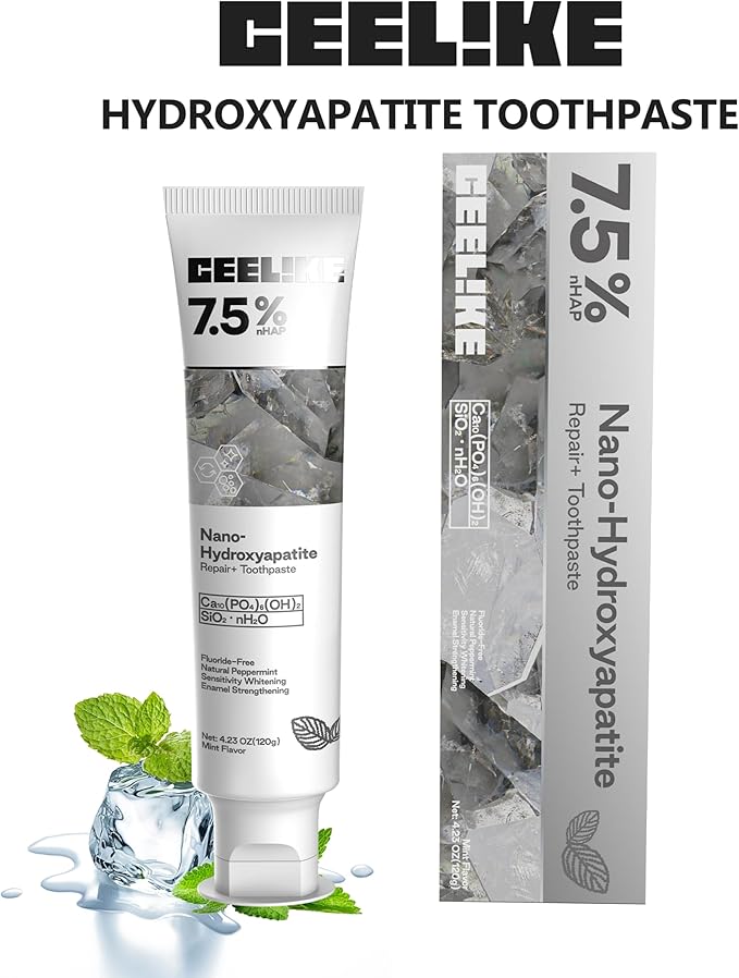 7.5% Hydroxyapatite Toothpaste – Strengthens Enamel, Protects Gums & Freshens Breath – Fluoride-Free, Ideal for Sensitive Teeth, 120g (3)