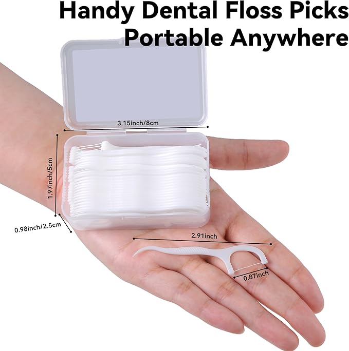 Floss Picks 1000 Count Dental Floss Sticks Gen 3 Bulk Tooth Picks Flossers with Travel Case Toothpicks for Family Restaurant Adults Teeth Cleaning