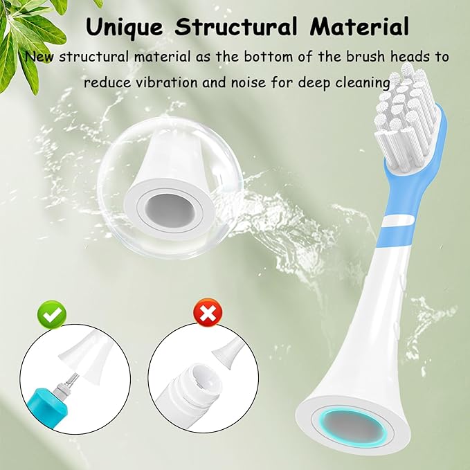 Kids Replacement Heads Compatible wit Kid Toothbrush hx6320, hx6321, hx6032/94, hx6331, hx6340, 8 Pack Soft Replacement Brush Heads for Kids 6 Years Old