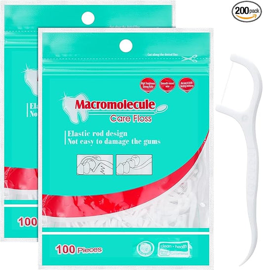 200PCS Dental Floss Sticks - Disposable Toothpicks for Teeth Cleaning, Teeth Sticks, Tooth Picks, Floss Picks (200 Picks)