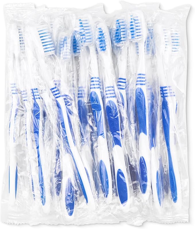 500 Prepasted Disposable Toothbrushes Individually Wrapped Pre Pasted Toothbrushes Soft Bristle Travel Tooth Brush Single Use Wrapped for Hotel, Camping, Travel and Gift for The Homeless