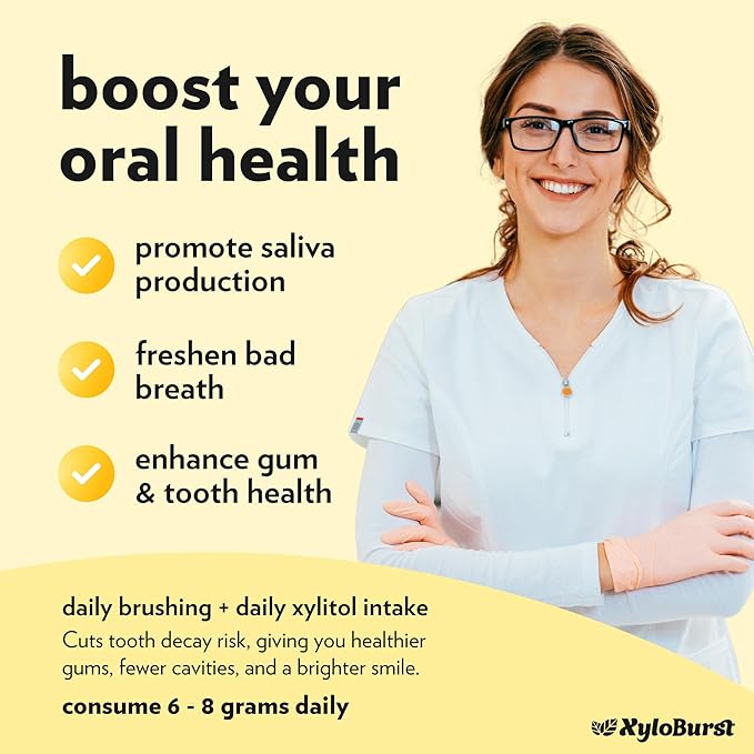 XyloBurst - Xylitol Mints | Sugar Free Breath for Oral Health | Gluten Free, Vegan, Keto Friendly | Aspartame Free Mint | Lemon | 200 Count Jar, 3-Pack