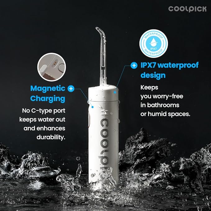 Mini Water Flosser Travel Size – Portable Cordless Oral Irrigator, 3 Modes, IPX7 Waterproof, Teeth Cleaner for Braces and Gum Care, Compact Dental Device for Home & Travel, USB Rechargeable