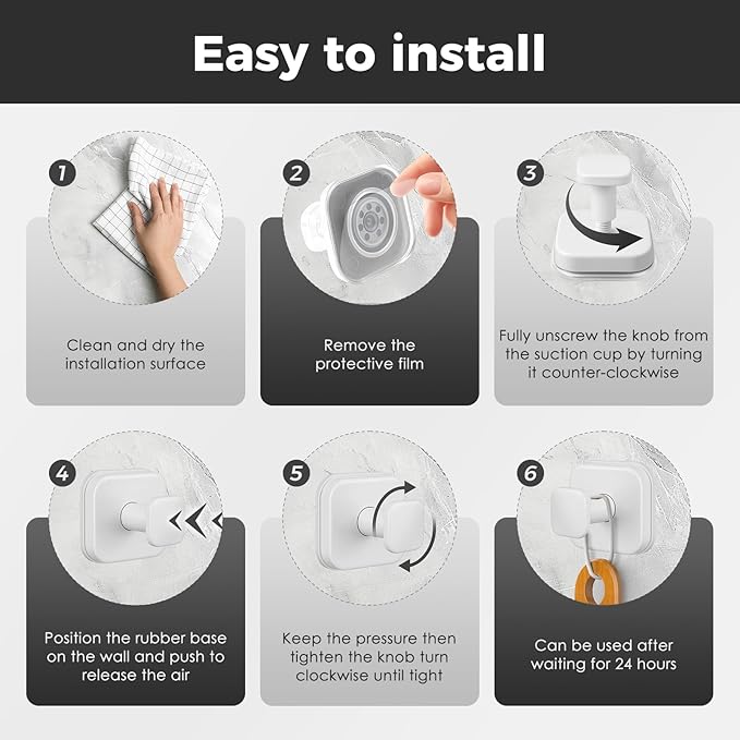 Shower Hooks for Inside Shower,Reusable Suction Cup Hooks for Glass Window,Mirror,Removable Towel Hooks for Bathroom,4 Pack(White)