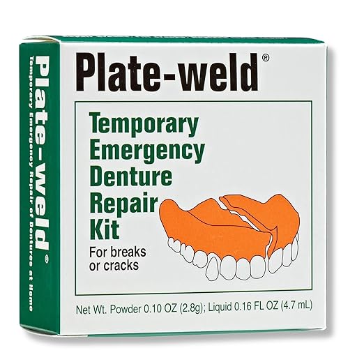 Plate-Weld Temporary Emergency Denture Repair Kit – Repairs Cracks, Breaks and Replaces Loose Teeth in Denture Plates – Easy at-Home Emergency Fix