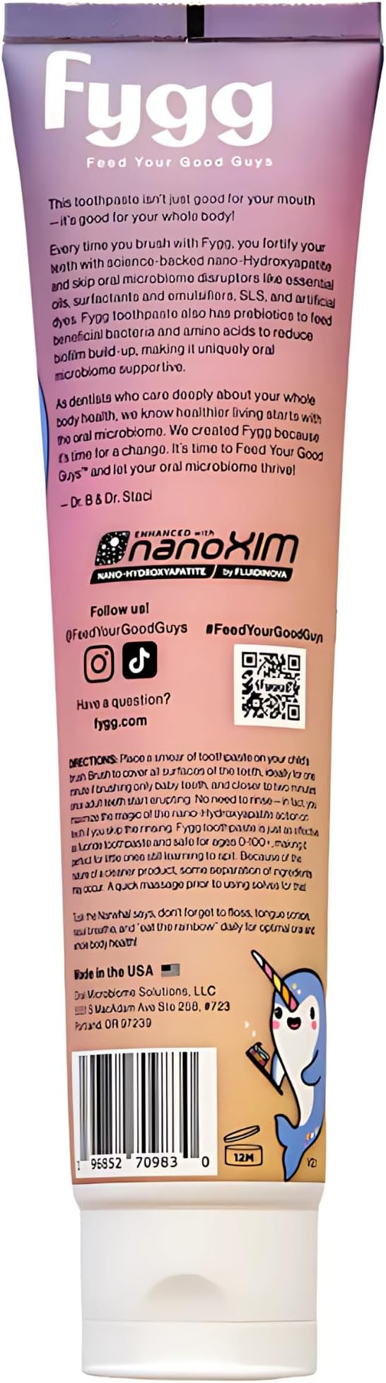 Fygg Nano Hydroxyapatite Toothpaste (Vanillia Vibes) | Vanilla Kids Tooth Paste with Prebiotics (4 Oz) | Natural & Fluoride-Free | Proprietary Enamel Remineralizing & Repair | Dentist Formulated