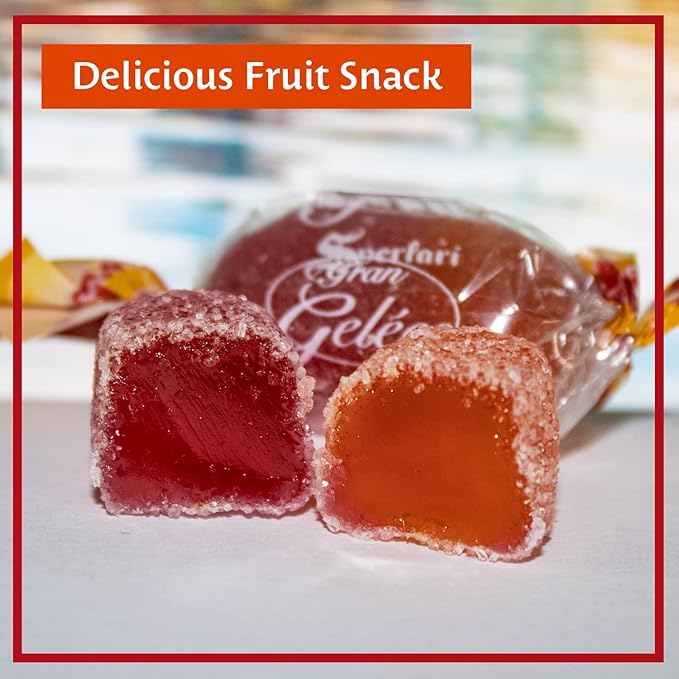 Sperlari Candies Gran Duetto Orange, Peach & Raspberry Italian Fruit Nectar Jelly Candy - Gluten Free, No Artificial Coloring, Individually Wrapped - Fruit Gummies Made In Italy 6.17 Oz Bag