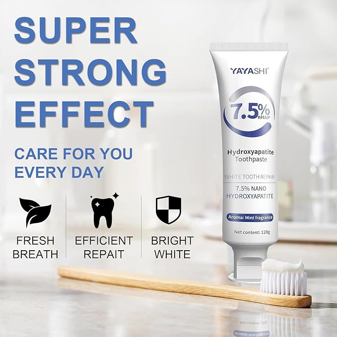 Hydroxyapatite Toothpastes for Enamel Protection and Tooth Strengthening, Gentle Mint, Fresh Breath, Daily Use for Oral Health (Gentle Mint)